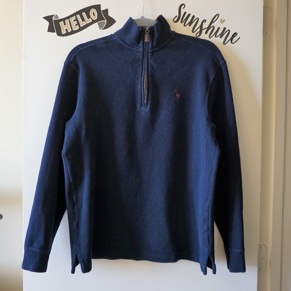 Polo Ralph Lauren Other - RL Navy Blue Quarter Zip Up Long Sleeve Sweater M